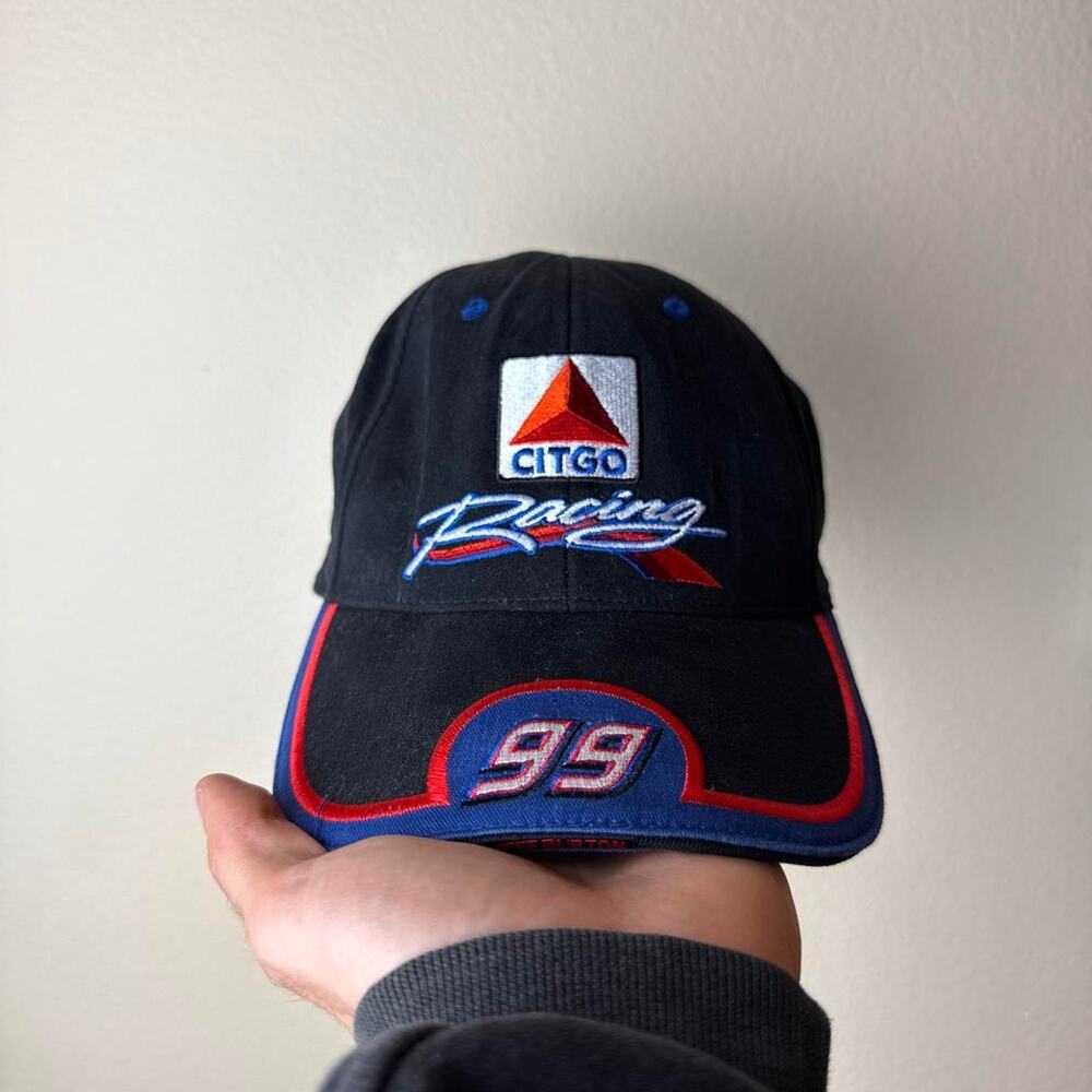 Vintage Black Y2K Citgo NASCAR Racing Adjustable Strapback Cap